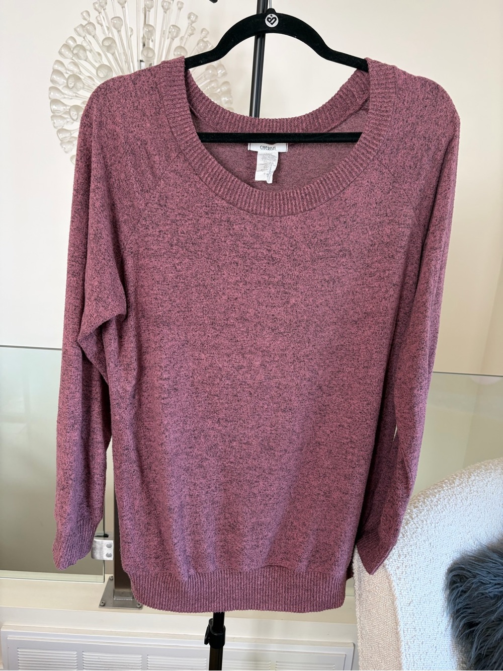 Cherish Heathered Mauve Pullover Sweater